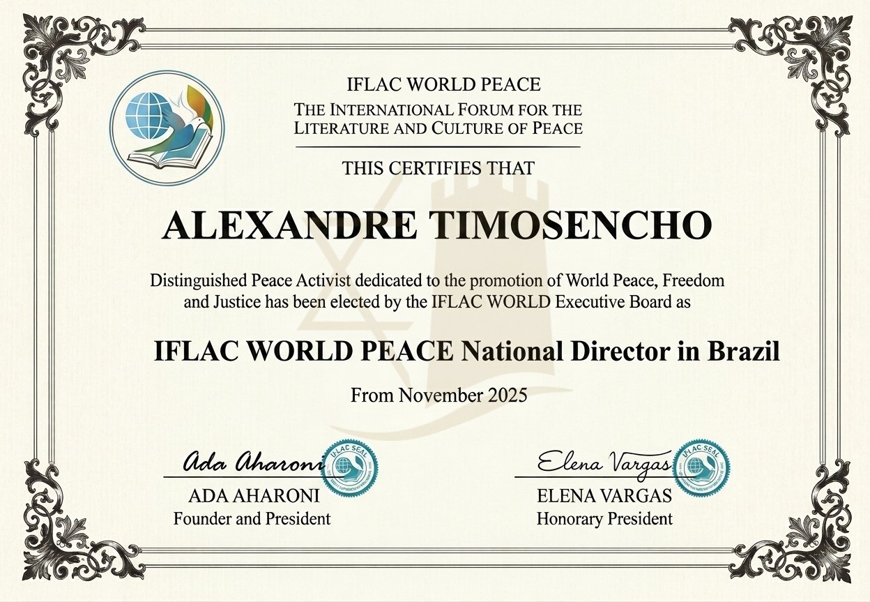 Certificado IFLAC World Peace National Director in Brazil