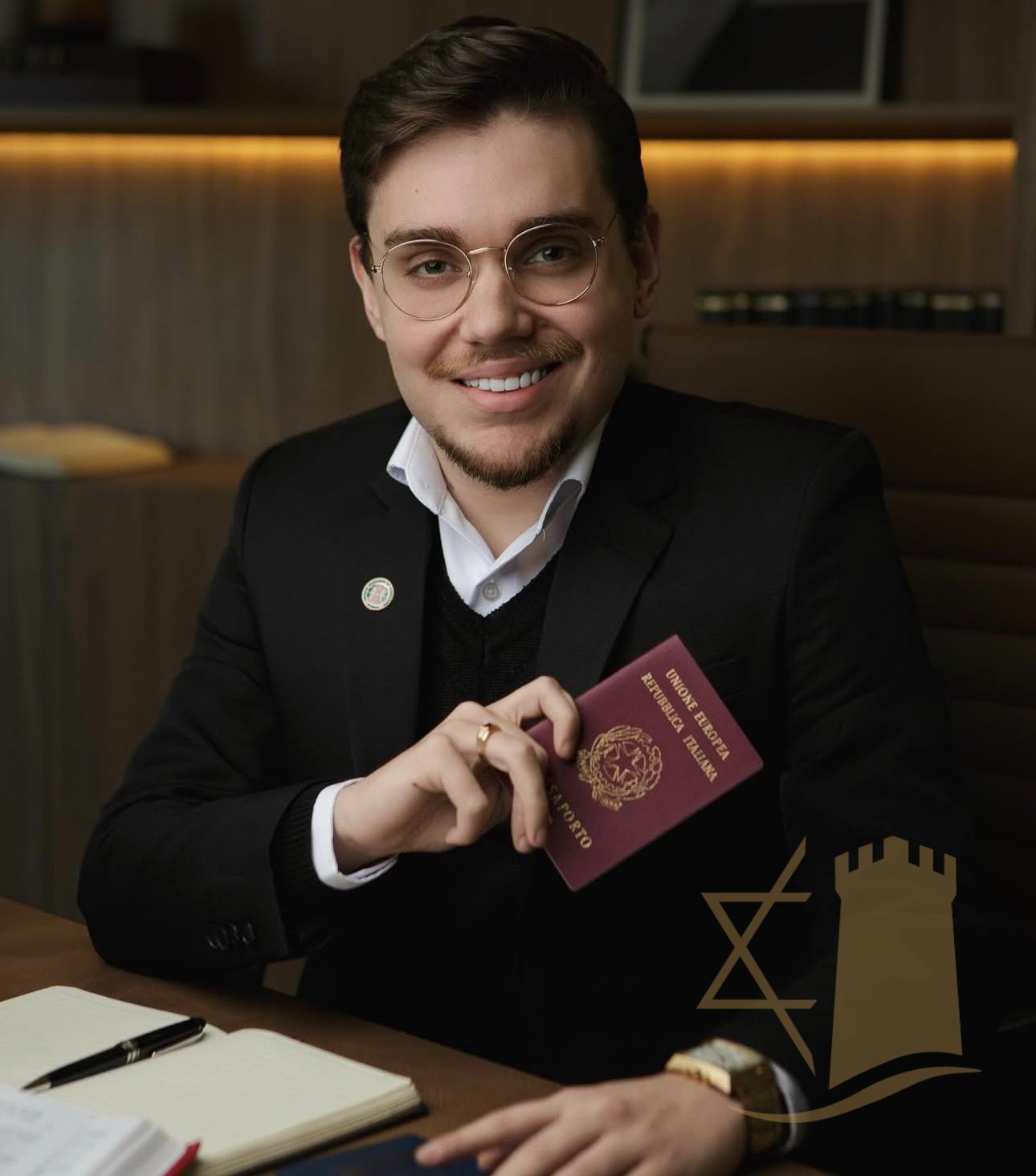 Alexandre Timosencho com passaporte italiano