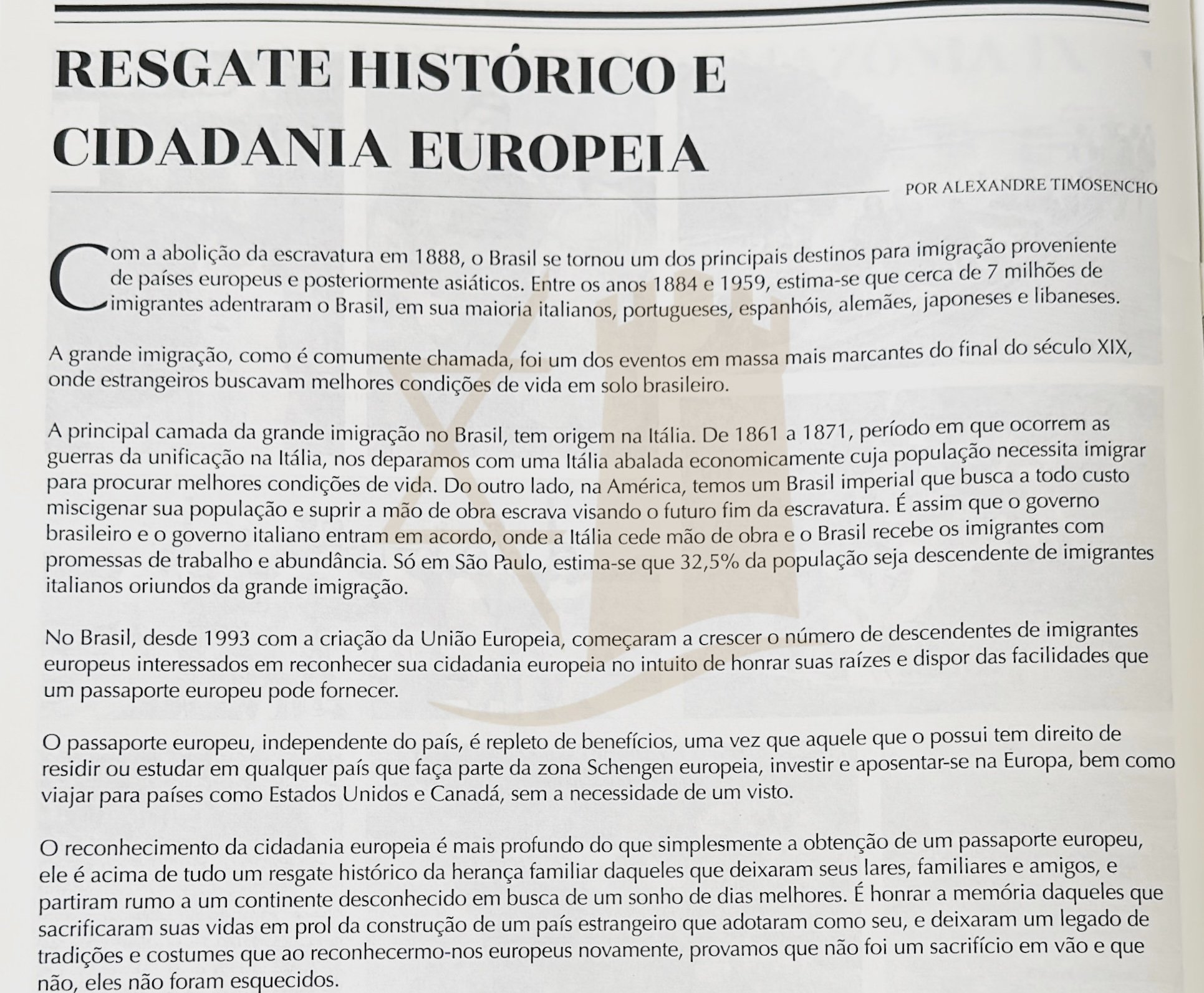 Artigo Resgate histórico e cidadania europeia